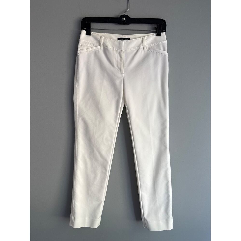 NWT WHBM Perfect Form Slim Ankle Pants 00R Ecru White Workwear Career Tailored